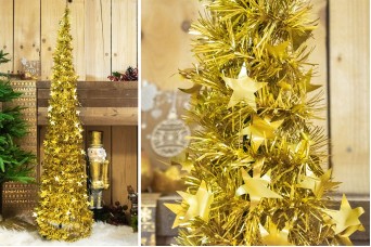 Δέντρο Tinsel Αστεράκια 150cm Χρυσό CD-6701-4