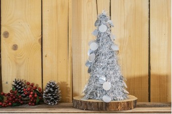 Δέντρο Tinsel Κυκλάκια 48cm Ασημένιο CD38-6655-5