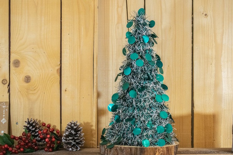 Δέντρο Tinsel Κυκλάκια 48cm Πετρόλ CD48-6655-1