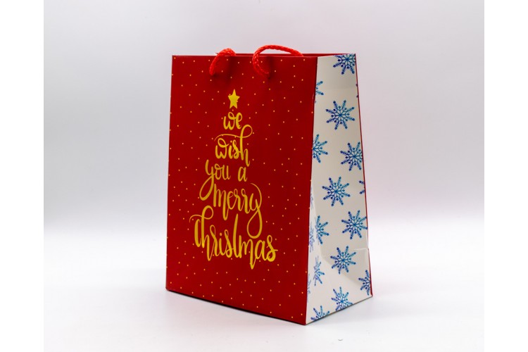 Τσάντα Δώρου Δέντρο/Ευχή  18*23*10cm Christmas Red