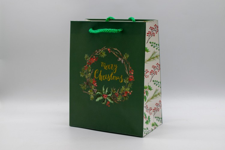 Τσάντα Δώρου Στεφάνι/Ευχή  18*23*10cm Pine Green