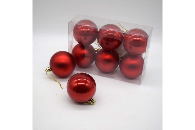 6τεμ Χριστουγεννιάτικες Μπάλες 6cm Christmas Red CD21-0606-04