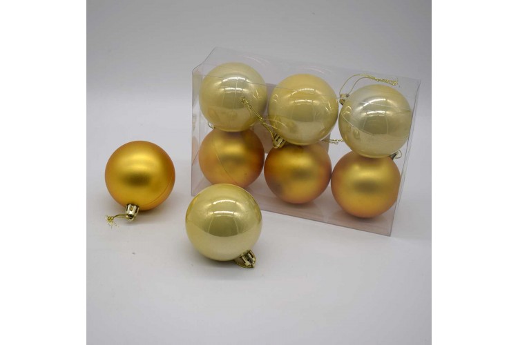 6τεμ Χριστουγεννιάτικες Μπάλες 6cm Light Gold CD21-0606-15