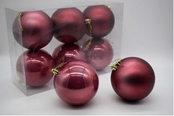 6τεμ Χριστουγεννιάτικες Μπάλες 10cm Velvet Pink CD21-1006-32