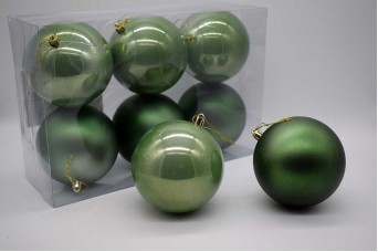 6τεμ Χριστουγεννιάτικες Μπάλες 10cm Pine Green CD21-1006-40