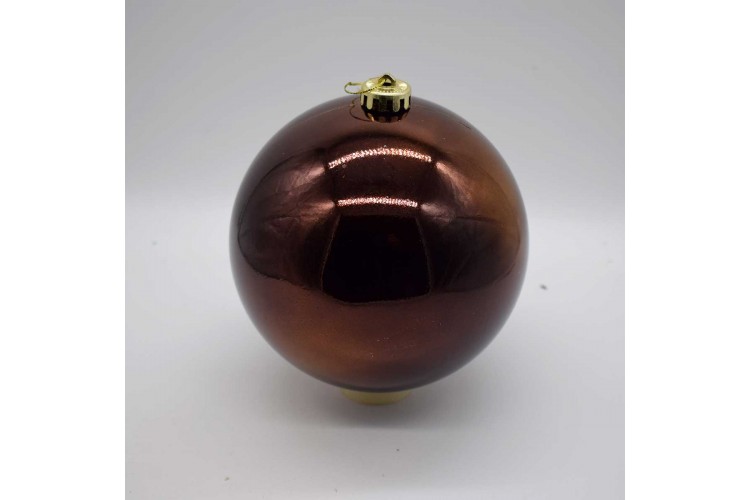 15cm Χριστουγεννιάτικη Μπάλα Dark Brown CD21-1501-20