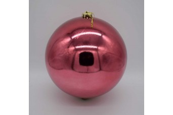 20cm Χριστουγεννιάτικη Μπάλα Velvet Pink CD21-2001-32