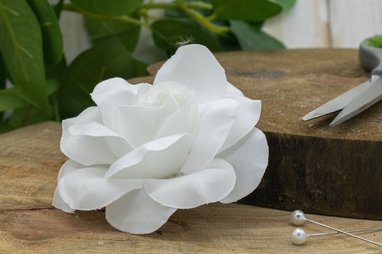 Τριαντάφυλλο Κολλαρισμένο 9.5cm Λευκό FI-8562