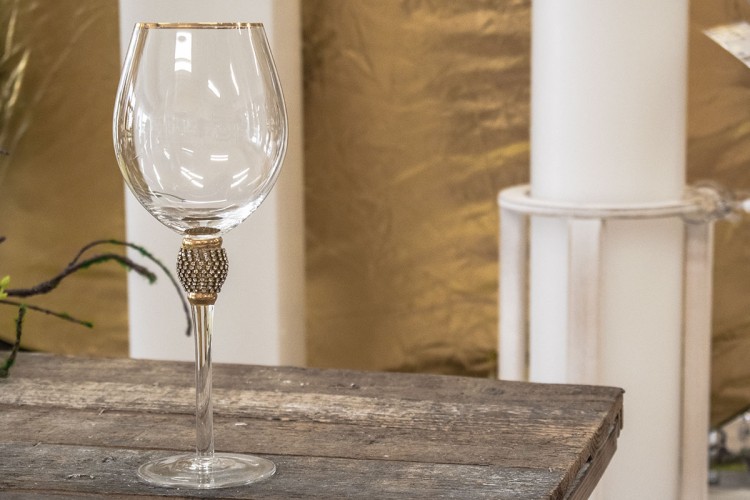 Ποτήρι Κρασιού Χρυσό Κρύσταλλο 25cm GI09108G