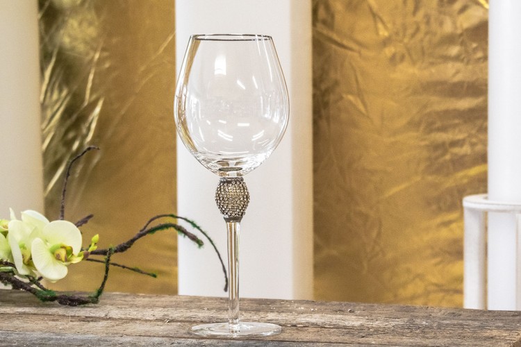 Ποτήρι Κρασιού Ασημένιο Κρύσταλλο 25cm GI09108S