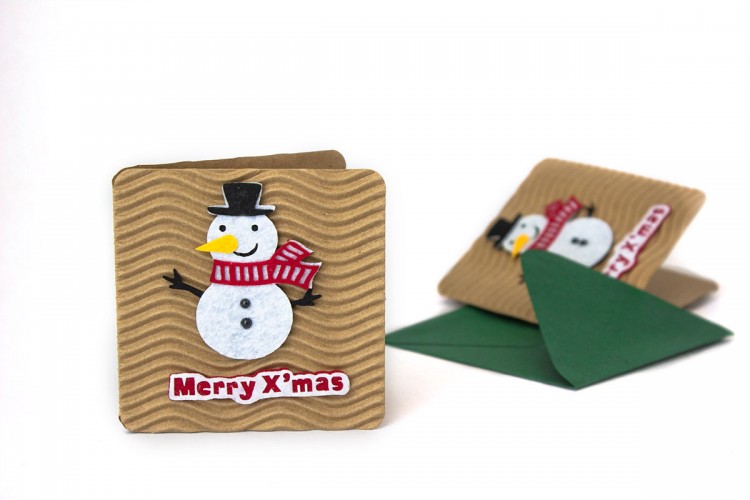 Χριστουγεννιάτικη Κάρτα Χιονάνθρωπος PI9631-7