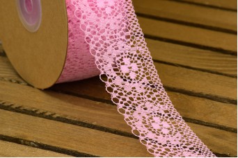 Δαντέλα Handmade 40mm x 20yd Pink LC0441-3