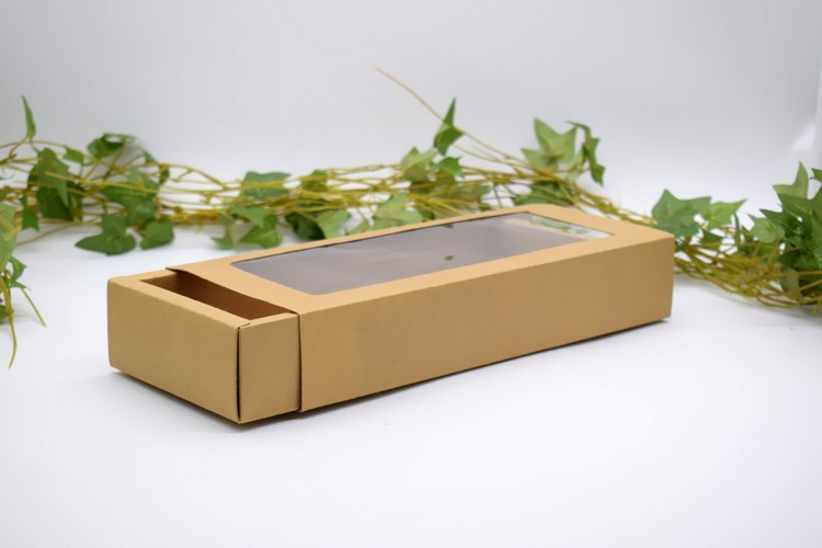 12τεμ Χάρτινα Κουτιά Craft με Διαφάνεια 27x12x4.7cm PI12-9601