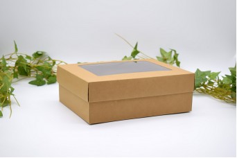 12τεμ Χάρτινα Κουτιά Craft με Διαφάνεια 22x17x7.5cm PI12-9603-22