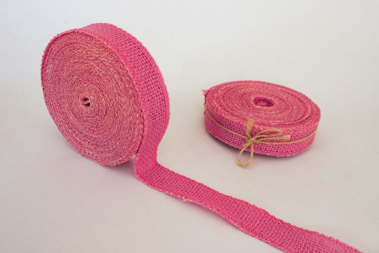 Κορδέλα Λινάτσας 25mm x 10yd Ροζ R0187P Κορδέλα Λινάτσας 25mm x 10yd Ροζ R0187P