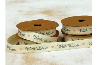 Κορδέλα With Love 15mm x 10yd R4770-3