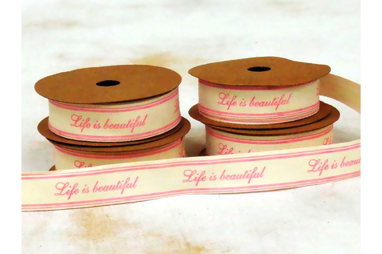 Κορδέλα Life Is Beautiful 20mm x 10yd R4772-1 Κορδέλα Life Is Beautiful 20mm x 10yd R4772-1