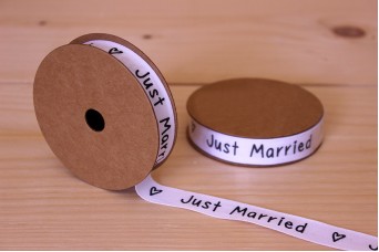 Κορδέλα Just Married 15mm x 10yd R4801