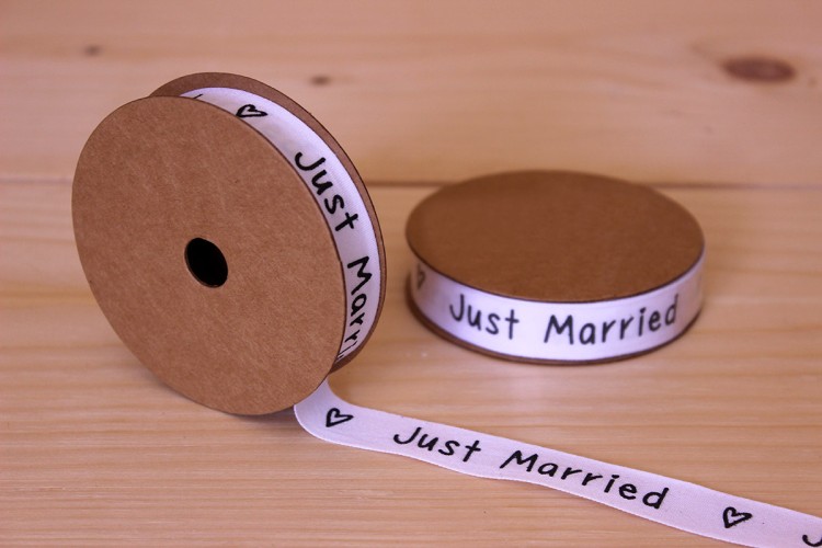 Κορδέλα Just Married 15mm x 10yd R4801