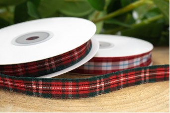 Κορδέλα Καρώ 12mm x 20y Κόκκινο Κυπαρισσί RB-8944-4