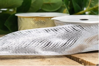 Κορδέλα Zebra 40mm x 10y Ασημένια RB-8957-4