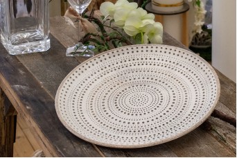 Ξύλινος Δίσκος-Πιατέλα Boho 29,5cm WI0345