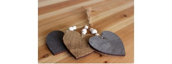 6 στολίδια ξύλινες καρδιές με λινάτσα WI9193 +23,04€