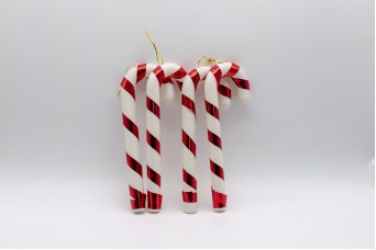Lollipops(γλειφιτζούρια) 4τεμ 21cm Λευκό/Κόκκινο