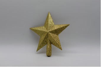 Κορυφή Δέντρου Αστέρι 20cm Glitter Χρυσό