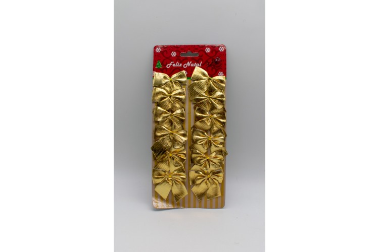 Μεταλλιζέ Φιόγκος Χρυσός 12τεμ 5.5*6cm
