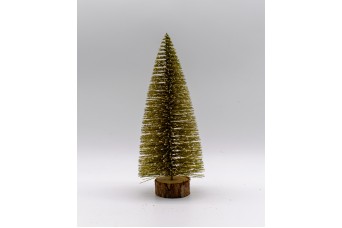 Χριστουγεννιάτικο Δέντρο Mini/Γραφείου 20cm Χιονισμένο Χρυσό