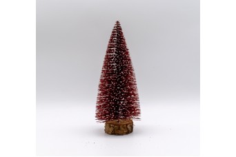 Χριστουγεννιάτικο Δέντρο Mini/Γραφείου 20cm Χιονισμένο Μπορντό