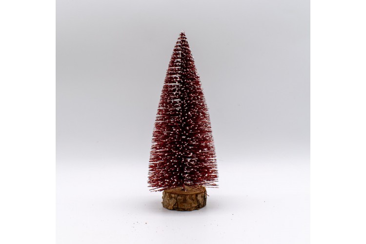 Χριστουγεννιάτικο Δέντρο Mini/Γραφείου 20cm Χιονισμένο Μπορντό