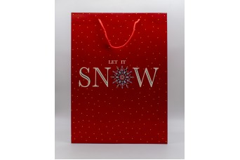 Τσάντα Δώρου Νιφάδα 31*42*12cm Christmas Red