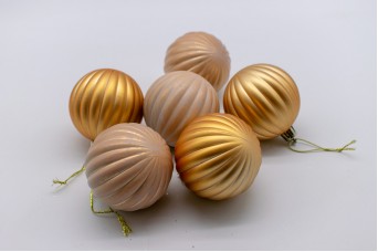 Πακέτο S/6 Χρ. Μπάλες 6cm Pumpkin Matte Gold