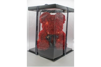 Αρκουδάκι/Τριαντάφυλλα 38cm Κοκκίνο Σε Κουτί/10led Copper String