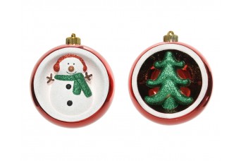 Μπάλα Άθραυστη Snowman-tree D.15cm Classic