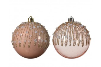 Μπάλα Άθραυστη 8cm Stripe Pearl Blush Pink Magical Forest