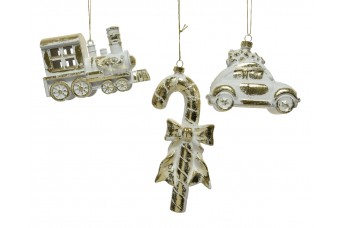 Στολίδι Άθραυστο Antique White Gold 12 X 8cm Classic