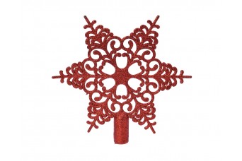 Κορυφή Δέντρου Νιφάδα W20.50-h19.00cm Christmas Red