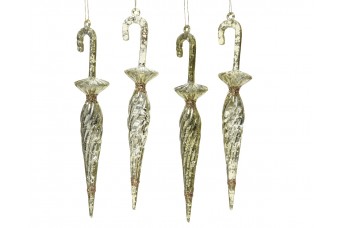 Ομπρέλα Άθραυστη Antique White Gold S/4 H13.40cm Luxury
