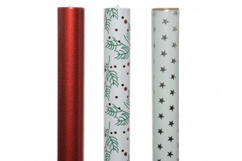 Χαρτί Περιτυλίγματος S/2 W.70xl.150cm Red/silver