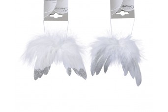 Φτερά Αγγέλου Λευκά/ασημί W14-h16cm Luxury
