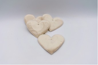 Βελούδινη Καρδιά Κρεμ 12cm 5τεμ