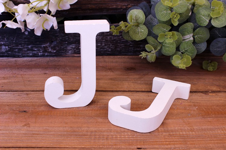 Γράμμα Ξύλινο "J" Λευκό